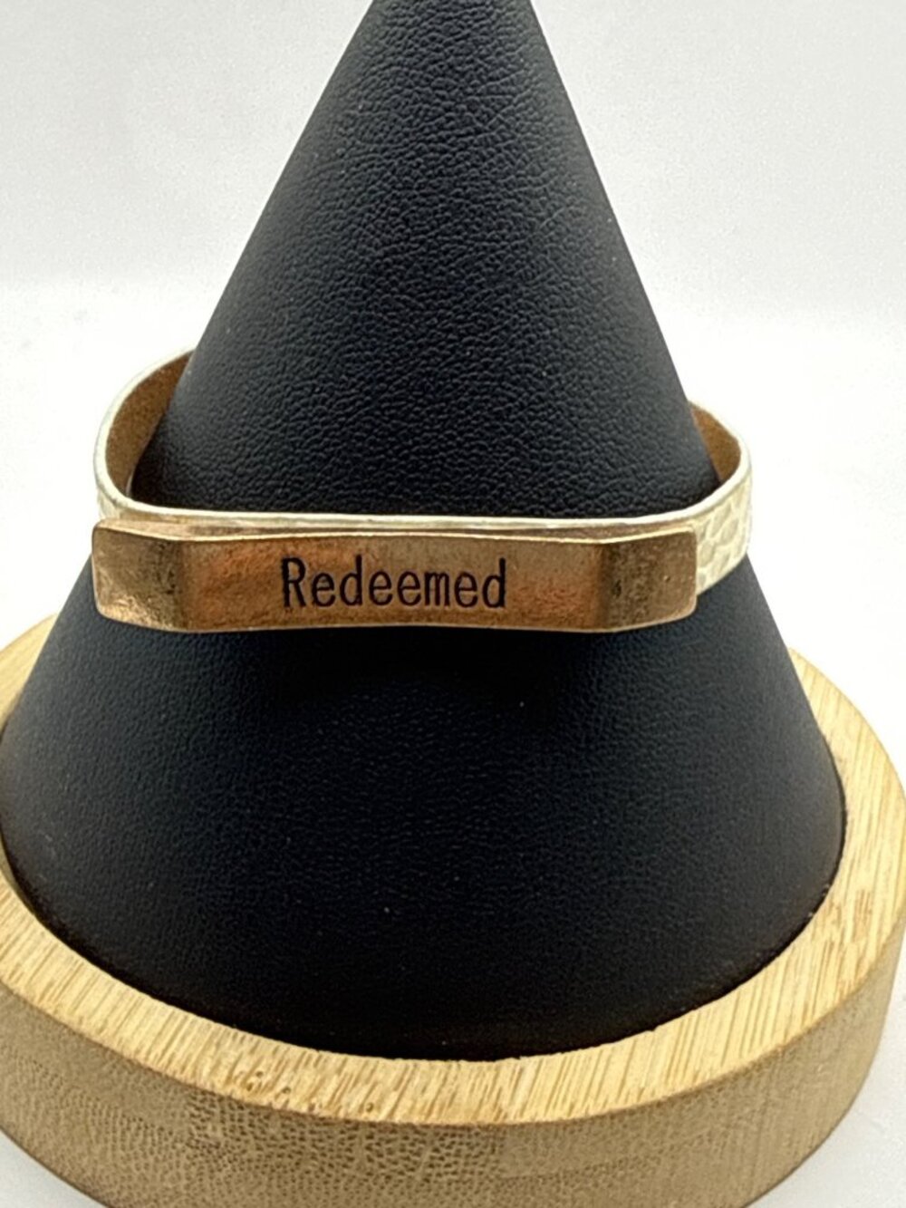 Redeemed Brass Cuff Bracelet Hand Stamped Faith Spiritual Minimalist Jewelry